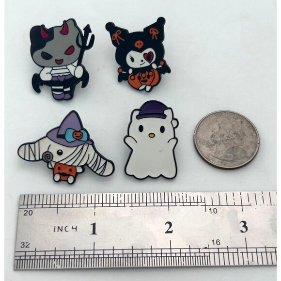 Set Of 4 Halloween Themed Kuromi Friends Enamel Pins - Picture 2 of 3